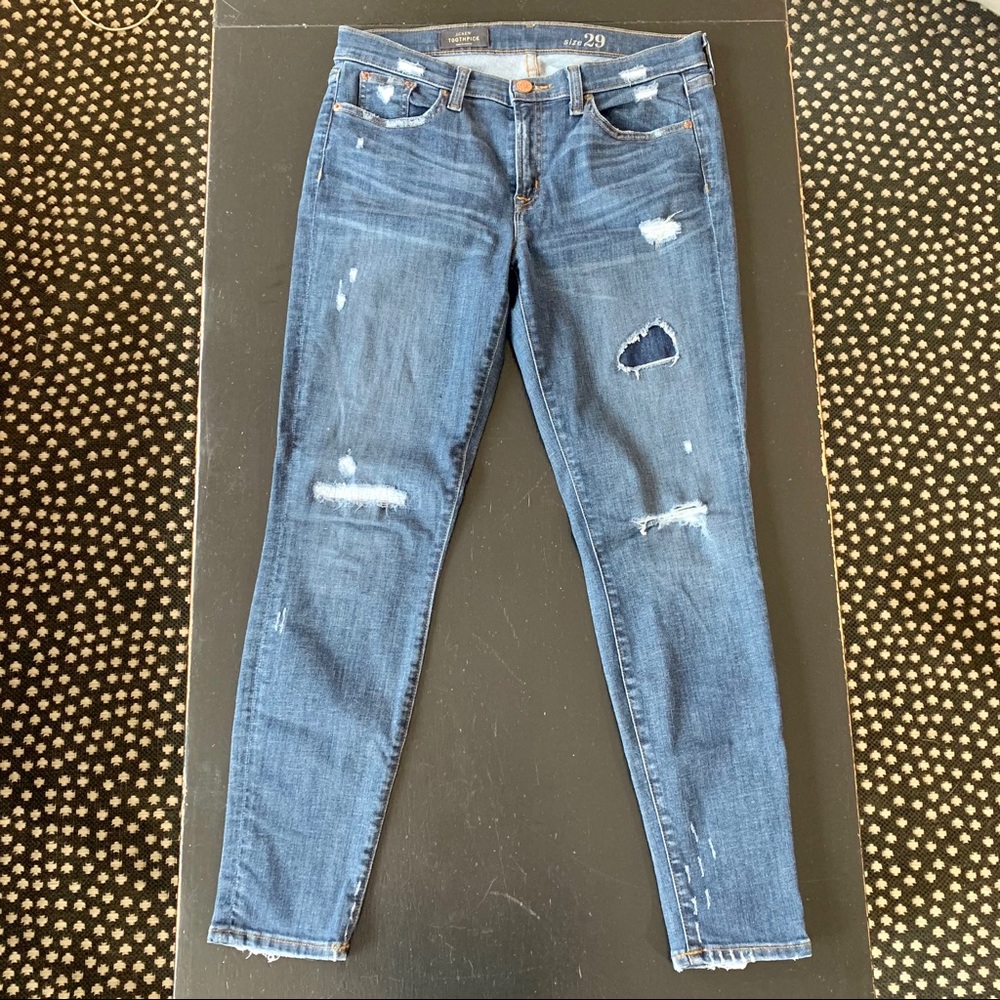 J.Crew Distressed Toothpick Jeans Sz 29